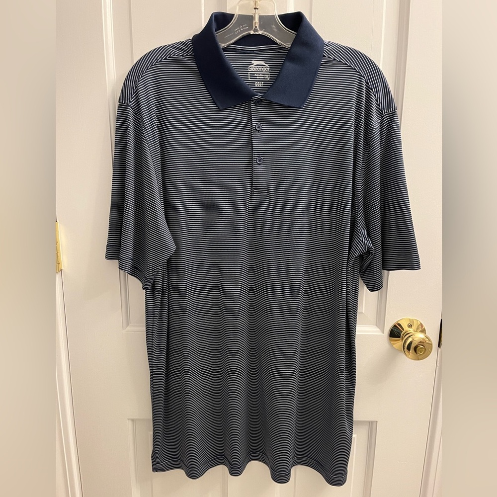 Slazenger Navy Striped Men's Polo Shirt